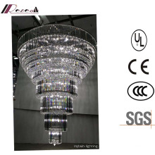 Lustre de cristal Multilevel do diodo emissor de luz da entrada do hotel da alta qualidade grande